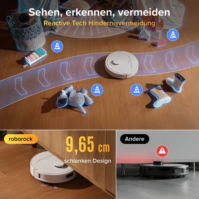 Roborock Qrevo S Pro wischt mit zwei rotierenden Mopps gründlich über den Hartboden