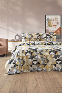 HELDENA LOVELY Bettwäsche-Set Gelb 200×220 cm mit zwei Kissenbezügen