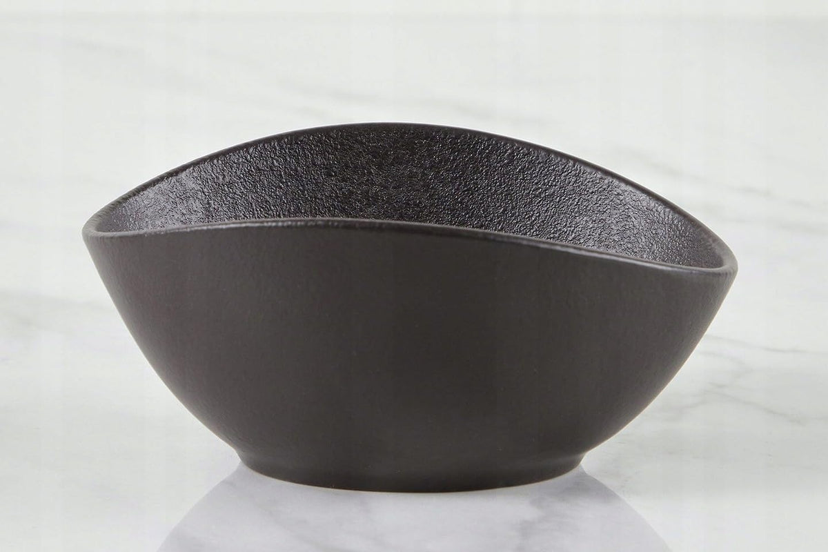 Wilmax Ovale Schale 19 × 15 × 6 cm 3er-Set Schwarz Porzellan – Anwendungs- oder Detailansicht; Lieferumfang: 3 Stück
