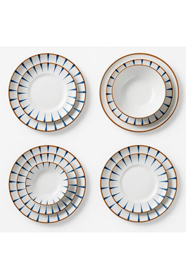 GÜRAL Sare Atina Tafelservice, 24-tlg., 6 Personen, Porzellan, Buntes Design