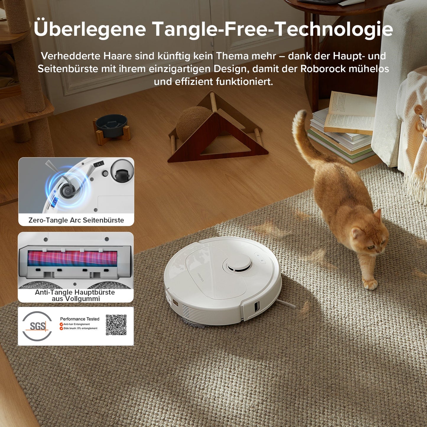 Roborock QV 35A Saugroboter mit Multifunktionsdock – 8.000 Pa | Rotierende Mopps | HELDENA