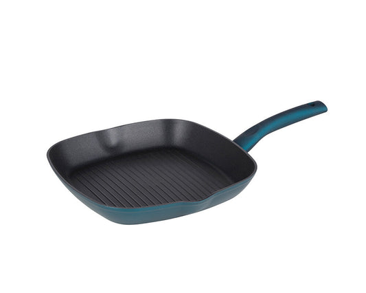 Michelino Nora Grillpfanne 28x28 cm Antihaft Petrol für Fleisch Gemüse und Fisch