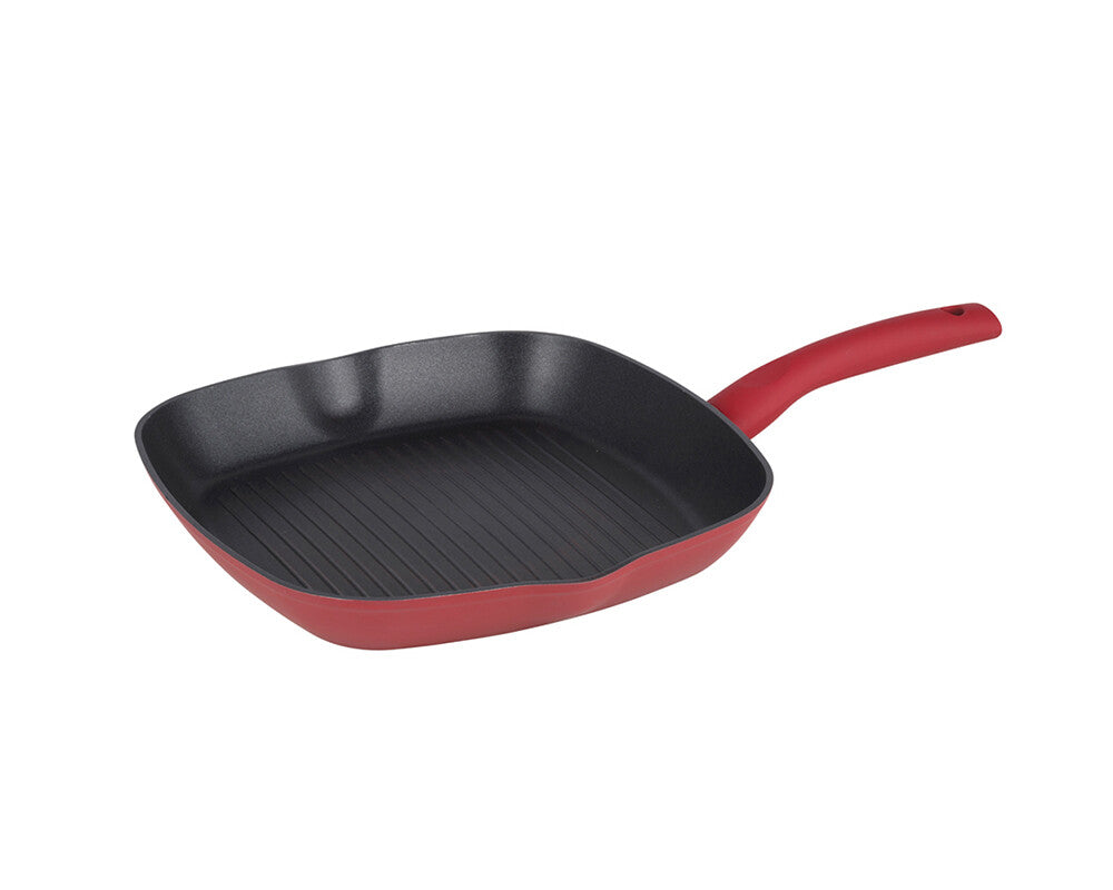 Michelino Nora Grillpfanne 24x24 cm Rot Antihaft für alle Herdarten inkl Induktion