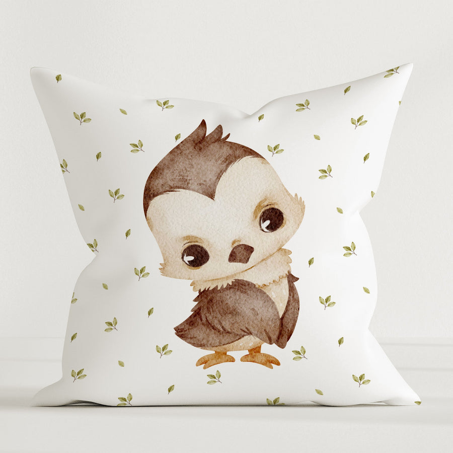 LESLIS Kinder Dekokissen „Baby Falke“ – Vogel-Motiv, 40 × 40 cm