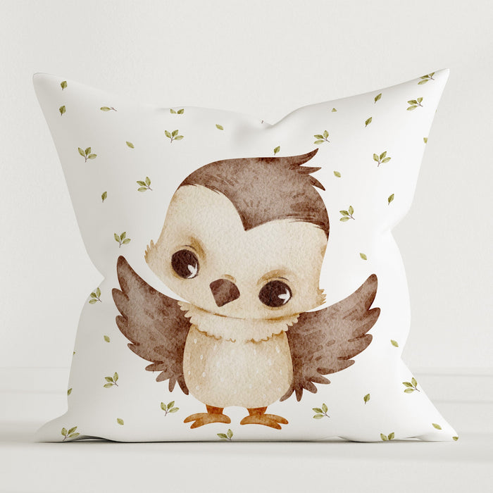 LESLIS Kinder Dekokissen „Baby Falke“ – Vogel-Motiv, 40 × 40 cm