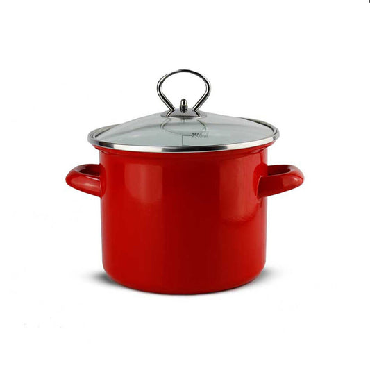 Schaefer Metallic Red Bratentopf 7 L mit Deckel Antihaft fuer Schmorgerichte und Familie