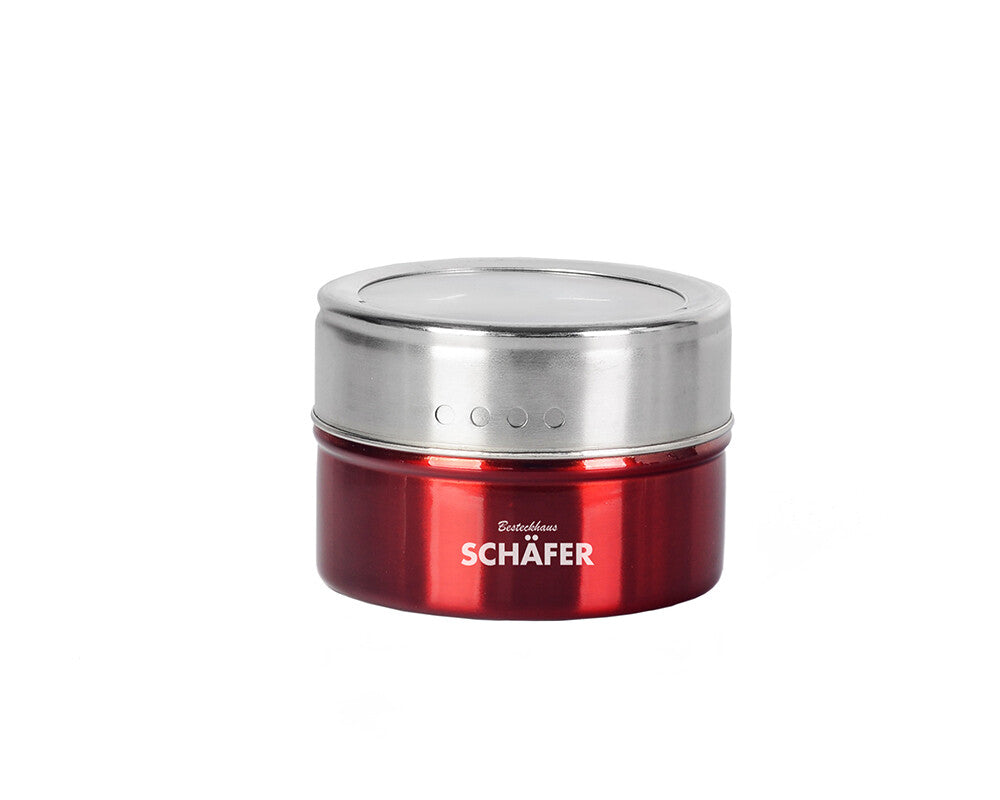 Schäfer Gewürzdosen-Set 7-tlg. – Metallic Schwarz/Silber/Rot | HELDENA