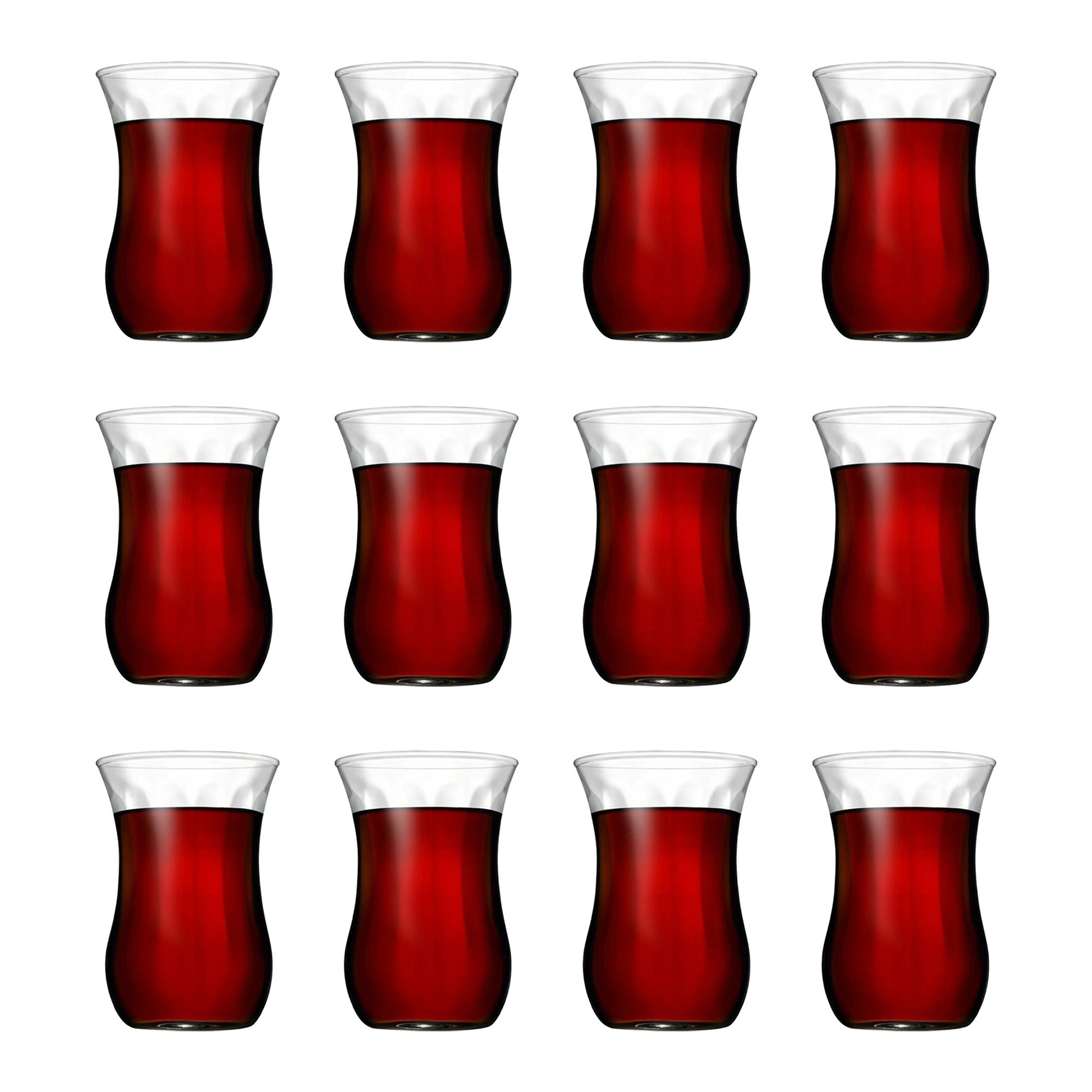 Pasabahce Üsküdar Teegläser 120 ml 6er Set Rillenmuster mit Tee für Alltag und Gäste
