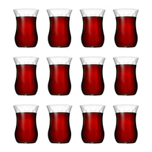 Pasabahce Üsküdar Teegläser 120 ml 6er Set Rillenmuster mit Tee für Alltag und Gäste