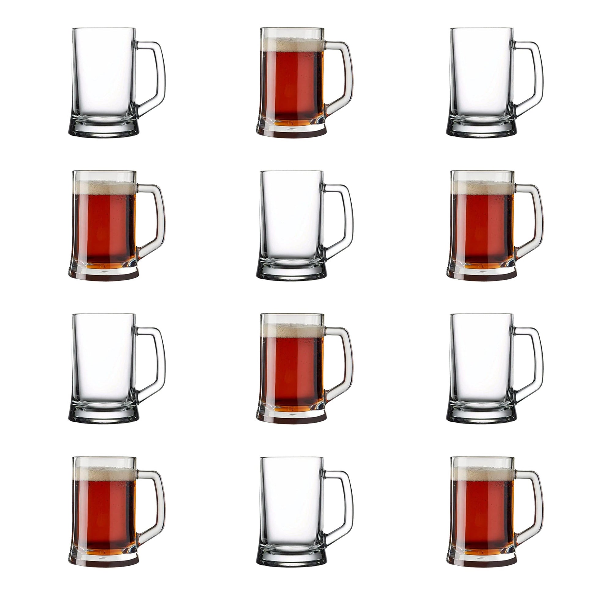 Zwölf Pasabahce Bierkrüge 660 ml mit Henkel für Bar Restaurant und Feiern