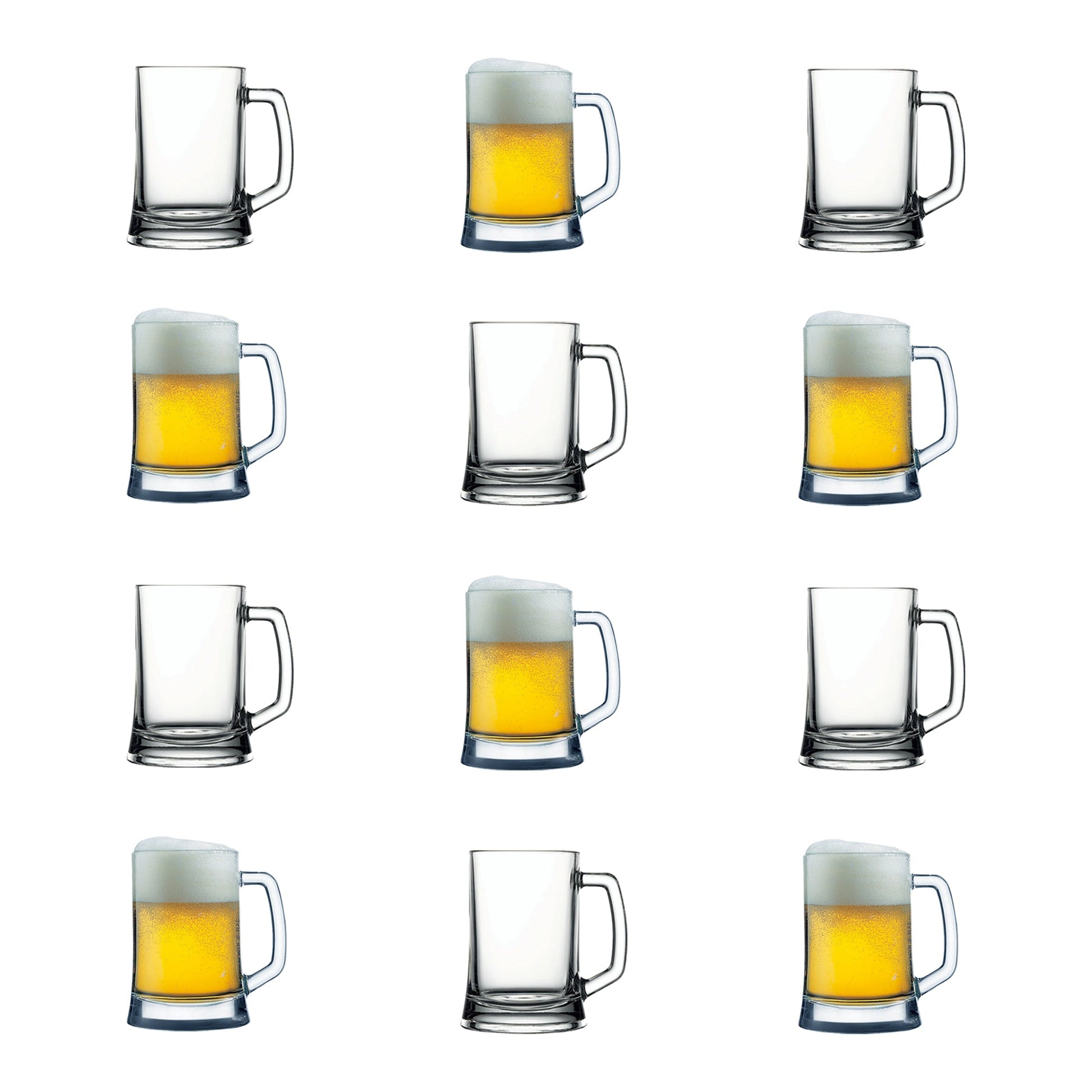 Pasabahce Pub Bierglas 500 ml mit Henkel als 12er Set für Bier und BBQ