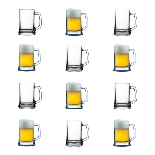 Pasabahce Pub Bierglas 500 ml mit Henkel als 12er Set für Bier und BBQ