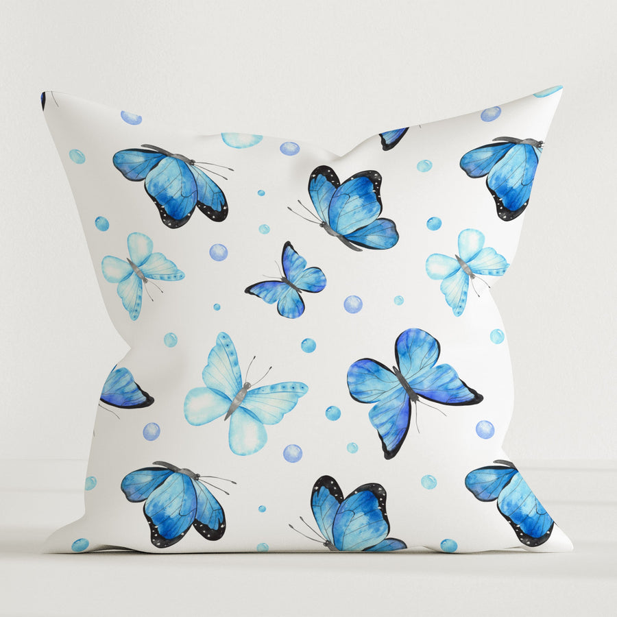 LESLIS Kinder Dekokissen „Schmetterlinge“ – Natur-Motiv, 40 × 40 cm