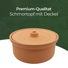 Großer Tontopf mit Deckel für Güvec Fleischgerichte Gemüse und Schmorgerichte