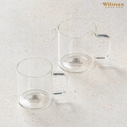 Wilmax Glastasse 250 ml 6er-Set Transparent Borosilikatglas – Anwendungs- oder Detailansicht; Lieferumfang: 6 Stück