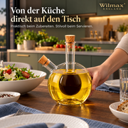 Wilmax Öl- und Essigflasche 300/60 ml Transparent Glas – Anwendungs- oder Detailansicht; Lieferumfang: 1 Stück