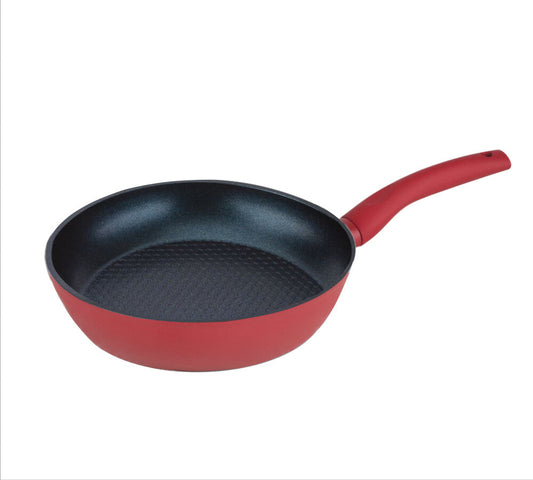 Michelino Nora Schmorpfanne 28 cm Wabenboden Rot Antihaft fuer Schmoren und Braten