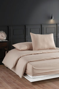 HELDENA Bettwäsche-Set Beige – 100% Baumwolle, ohne Spannbettlaken
