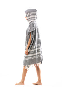 HELDENA Baumwoll-Poncho Grau S/M als praktisches Badtextil für moderne Badezimmer