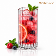 Wilmax Geriffeltes Glas 250 ml 6er-Set Transparent Borosilikatglas – Anwendungs- oder Detailansicht; Lieferumfang: 6 Stück