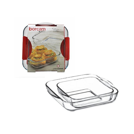 Pasabahce Borcam Stapelbares Ofenset 2-tlg. 1550 ml und 3200 ml aus Borosilikatglas