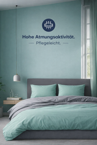 HELDENA Wendebettwäsche-Set Grün/Grau – Detailansicht