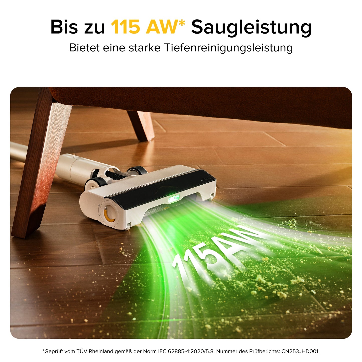 H60 grünes LED-Licht macht unsichtbaren Staub auf Hartboden sichtbar