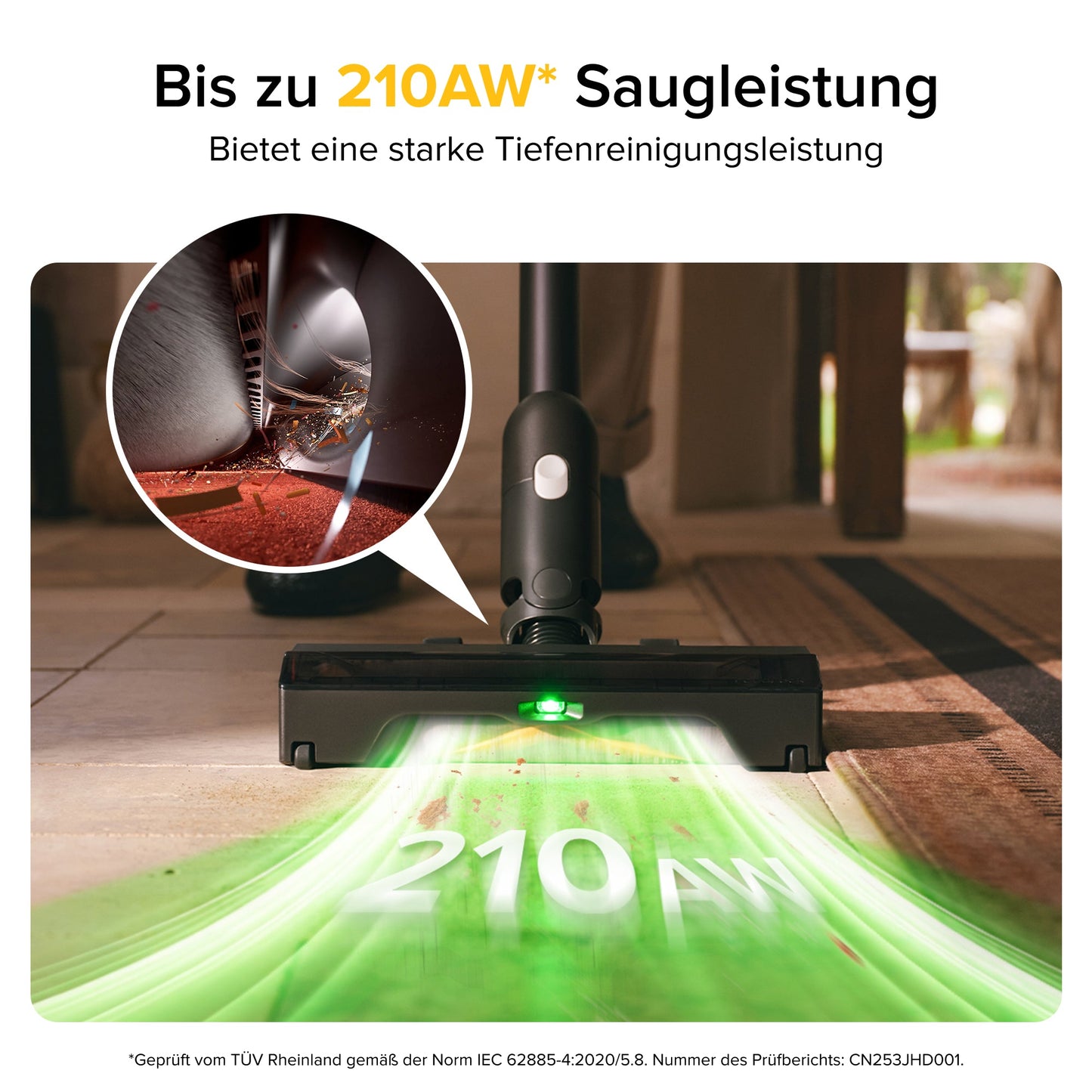 H60 Ultra 210 AW höchste Saugleistung H60-Serie auf Teppich