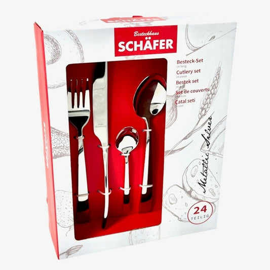 Schäfer Besteckset 24-tlg Metallic Silver 18/0 für 6 Personen Menübesteck