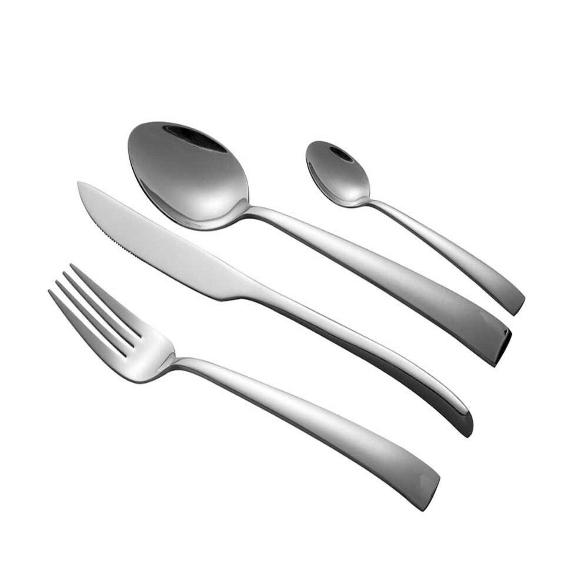 Besteckset Schäfer 24 Teile Metallic Silber Messer Gabeln Löffel Teelöffel