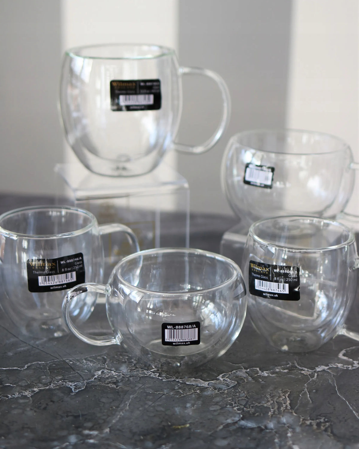 Wilmax Doppelwandiger Becher 400 ml 2er-Set Transparent – Anwendungs- oder Detailansicht; Lieferumfang: 2 Stück