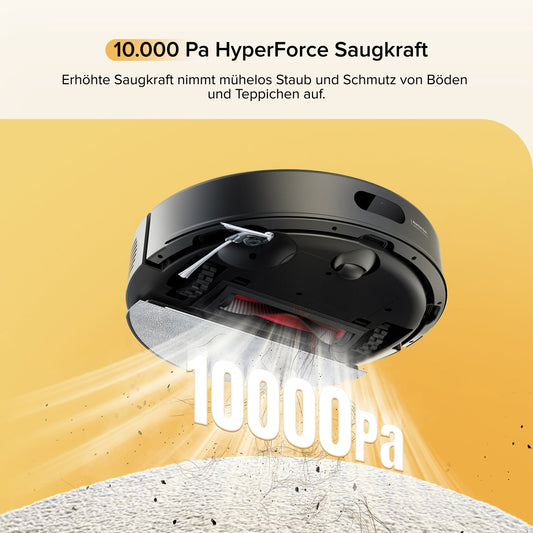 Q7 M5 saugt Tierhaare mit 10.000 Pa HyperForce vom Teppich
