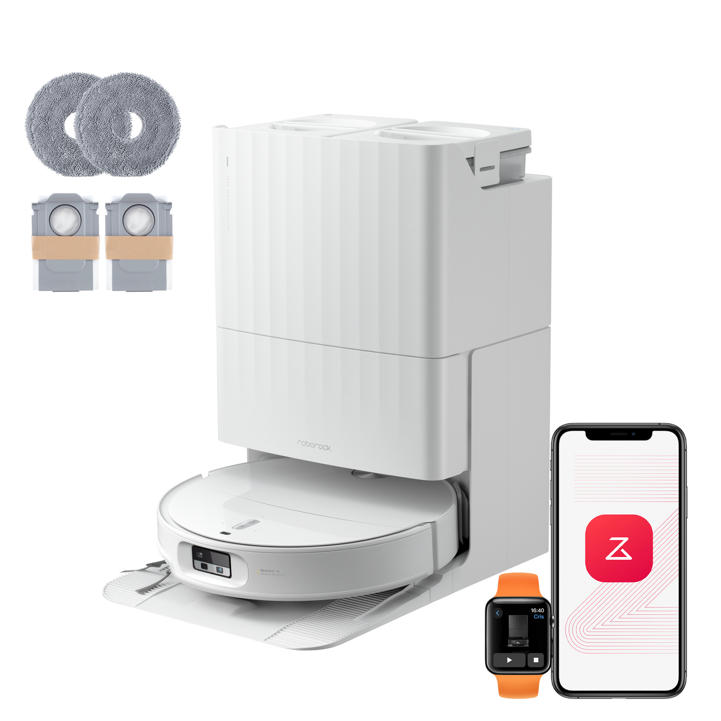 Roborock Qrevo Edge 2 Saug- & Wischroboter – 25.000 Pa | FlexiArm | 80°C Moppwäsche | HELDENA
