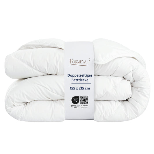 4-Jahreszeiten Mikrofaser Steppdecke, Weiß – Doppelseitig, Hypoallergen