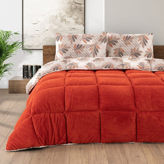 HELDENA Wellsoft Bettdecke Orange doppelseitige Ganzjahresdecke