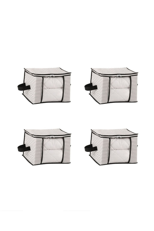 Weißer Garderoben Organizer Vliesstoff Socken Aufbewahrung 4er Set