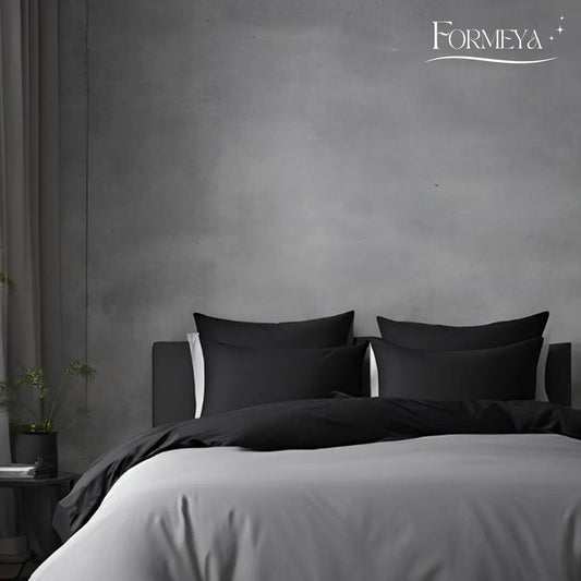 Bettwäsche Set Grün Grau – Wendebettwäsche mit Spannbettlaken & Kissenbezügen (160x220 / 200x220)