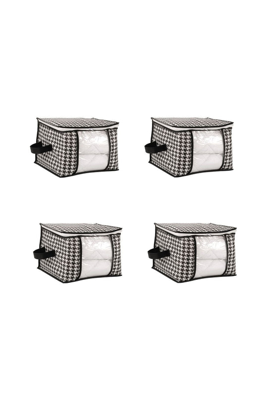Schwarzer Garderoben Organizer Vliesstoff 4er Set Schlafzimmer