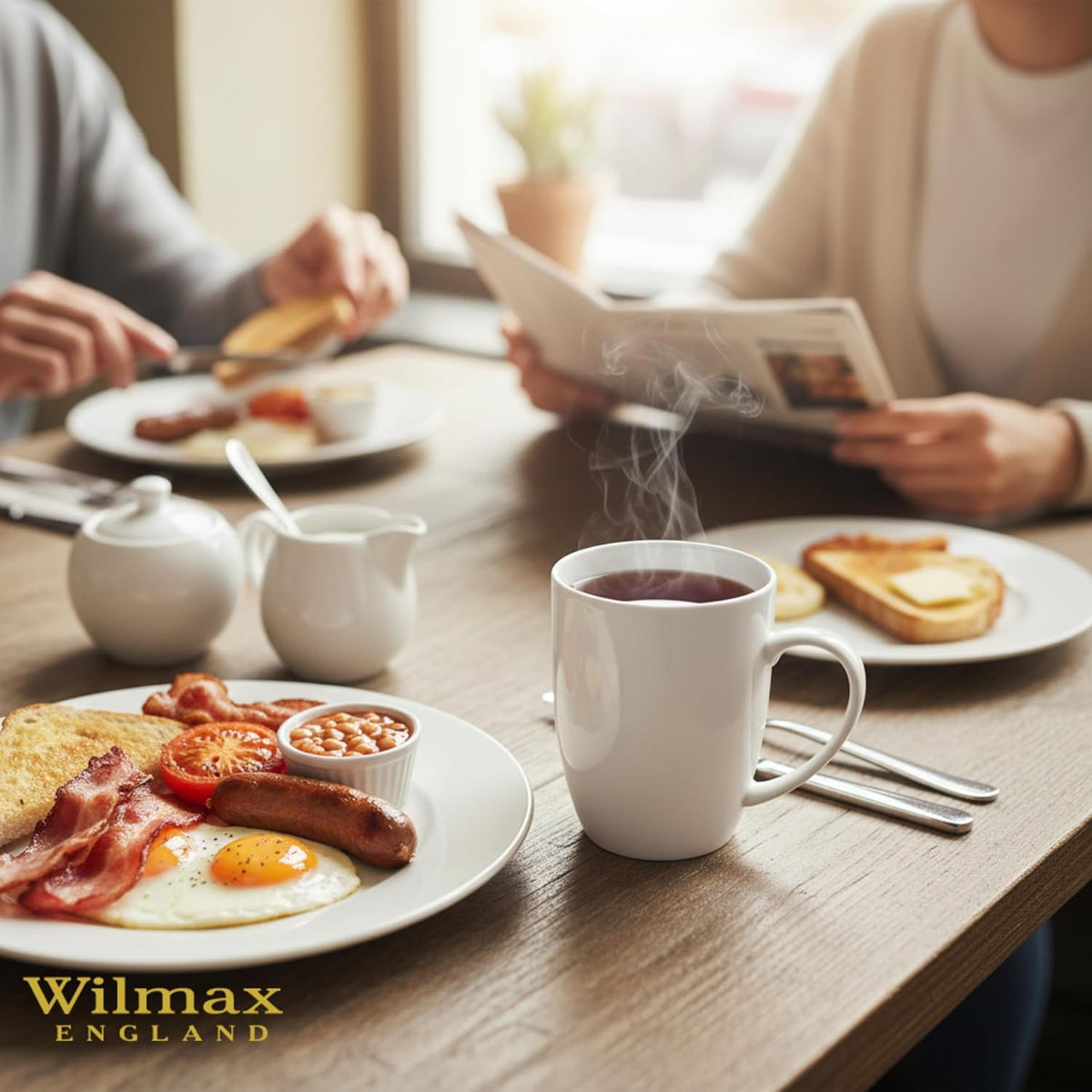 Wilmax Tasse 460 ml 6er-Set Weiß Porzellan – Anwendungs- oder Detailansicht; Lieferumfang: 6 Stück