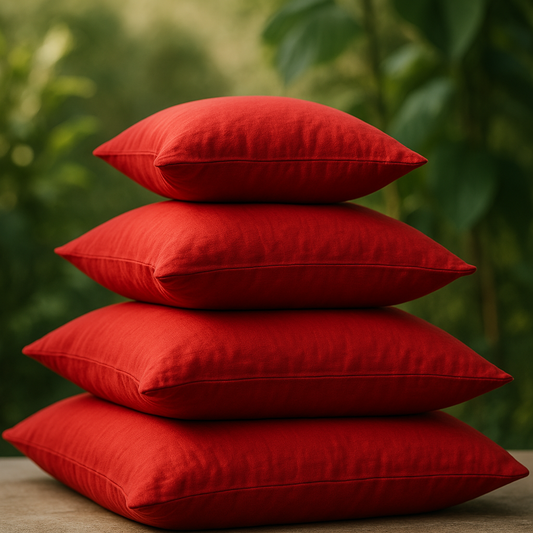 HELDENA TENCEL Kinderbettwäsche Aurora Red Lyocell Detailansicht Kissenbezug