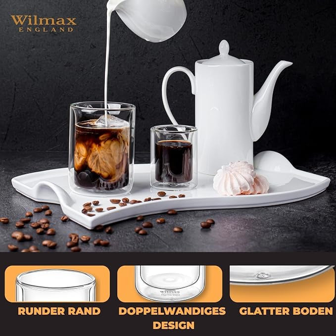 Wilmax Doppelwandiges Glas 200 ml 6er-Set Transparent – Anwendungs- oder Detailansicht; Lieferumfang: 6 Stück