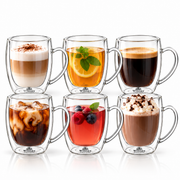 Wilmax Doppelwandiger Becher 400 ml 6er-Set Transparent
