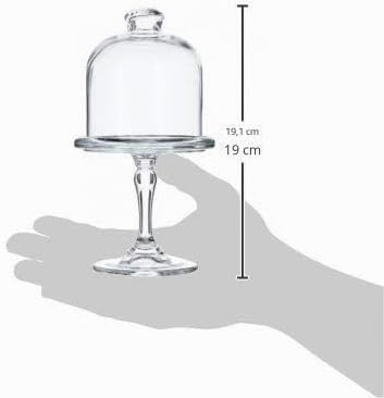 HELDENA Mini Patisserie Servierglocke 198 mm – Glasglocke mit Fuß