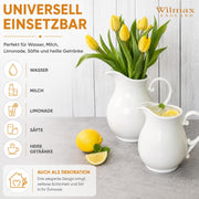 Wilmax Krug 1600 ml Weiß Porzellan – Anwendungs- oder Detailansicht; Lieferumfang: 1 Stück