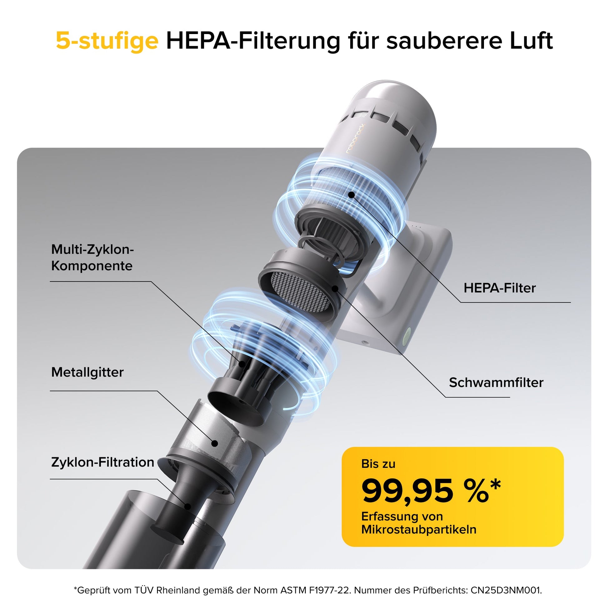 Roborock H60 schwarzer Akku-Staubsauger mit Bodendüse für Hartboden und Alltag