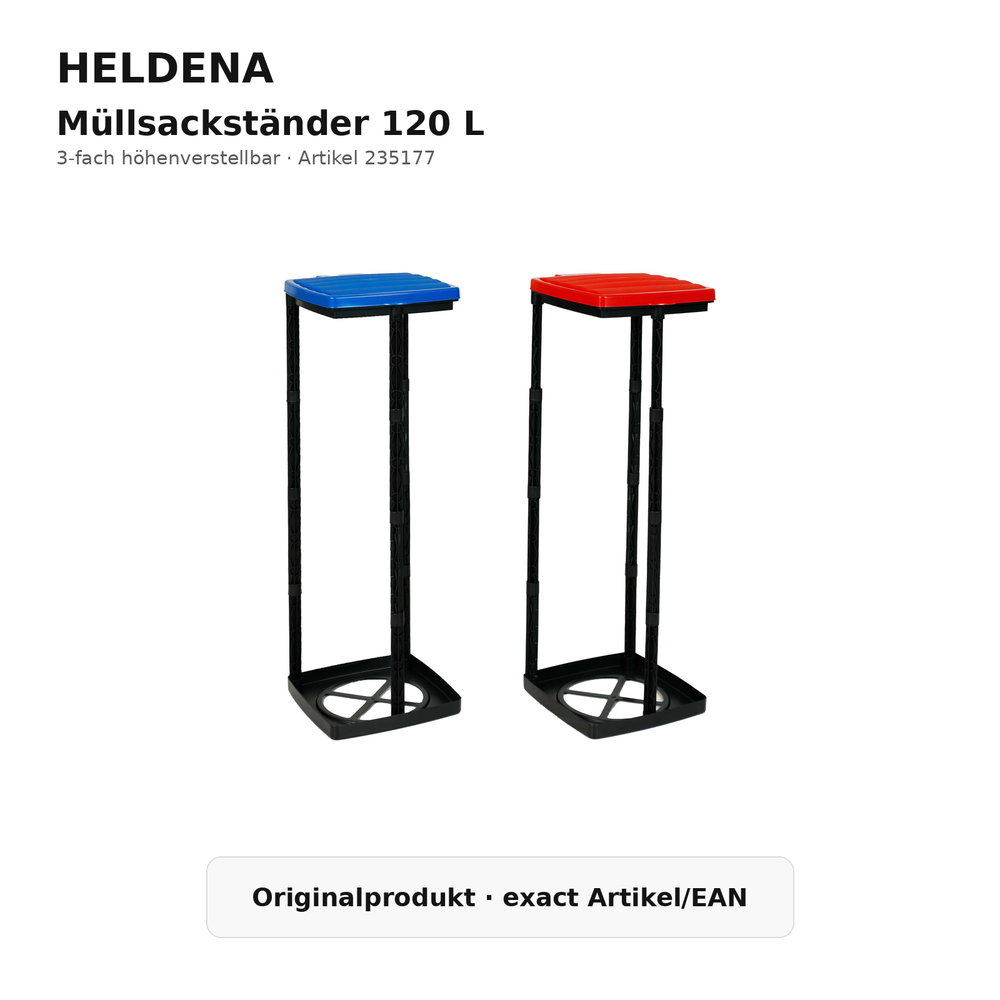 HELDENA Müllsackständer 120 L – Originalprodukt in farbig sortierter Ausführung