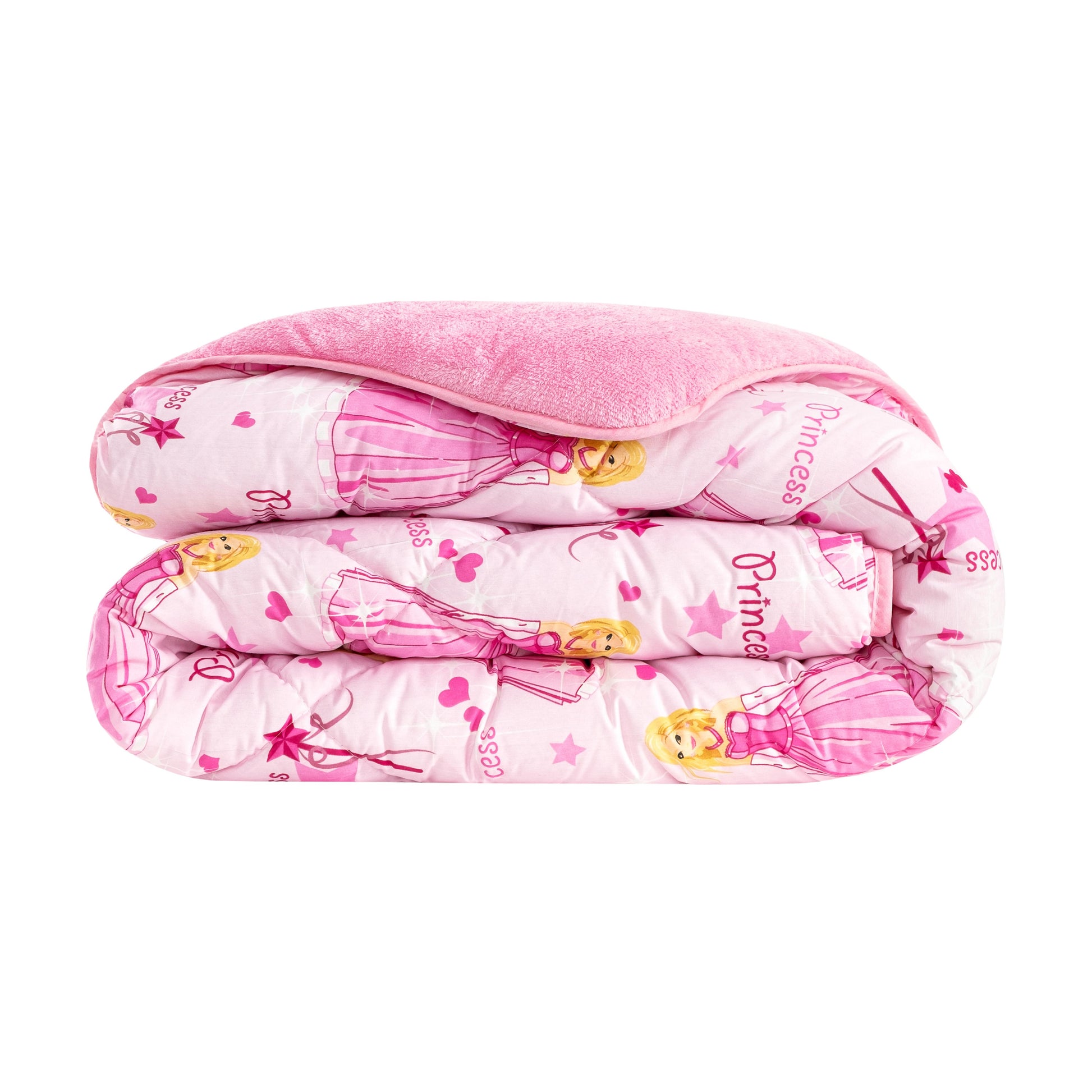 Prinzessin Kinder-Schlafset doppelseitig Rosa im Mädchen-Kinderzimmer, weiche Decke