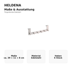 HELDENA Türgarderobe Edelstahl – Maße und Ausstattung