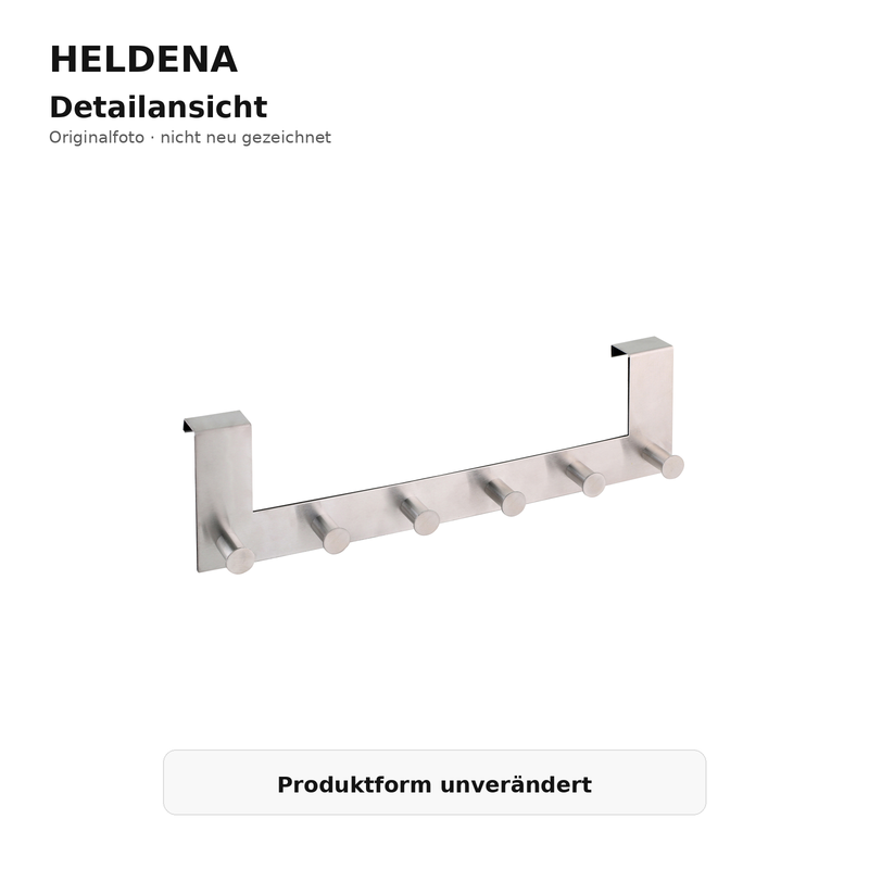 HELDENA Türgarderobe Edelstahl – Detailansicht des Originalprodukts