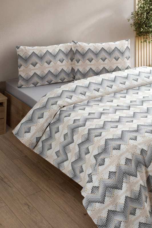 HELDENA schwarzes Bettwäsche-Set Einzelbett 160x220 cm wendbar mit Kissenbezug